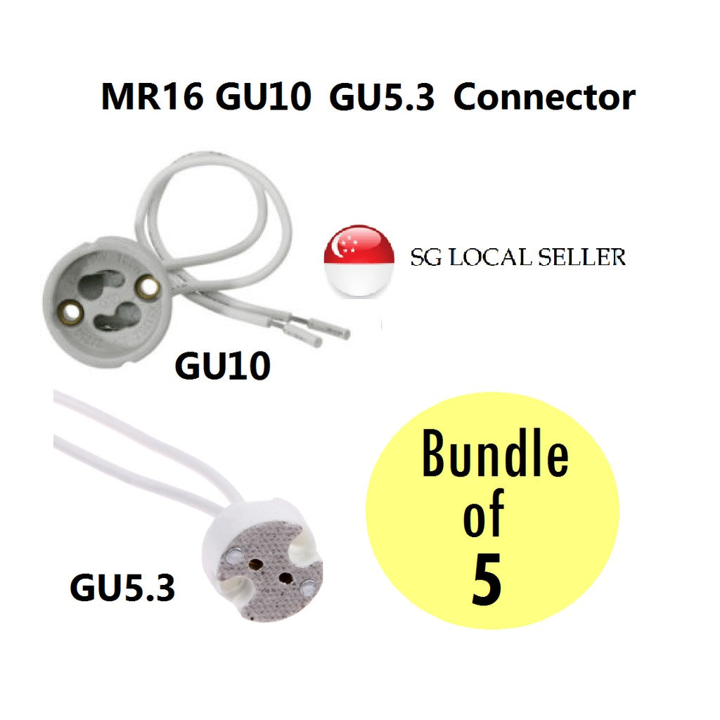 [Bundle Set] GU5.3 GU10 MR16 Lamp Holder Wire Connector Sockets Base