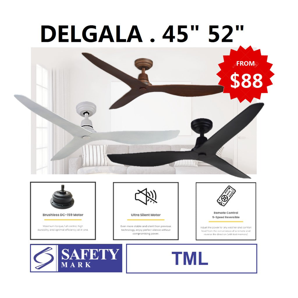 Fanco DELGALA DC Ceiling Fan 45" 52" (Safety Mark)