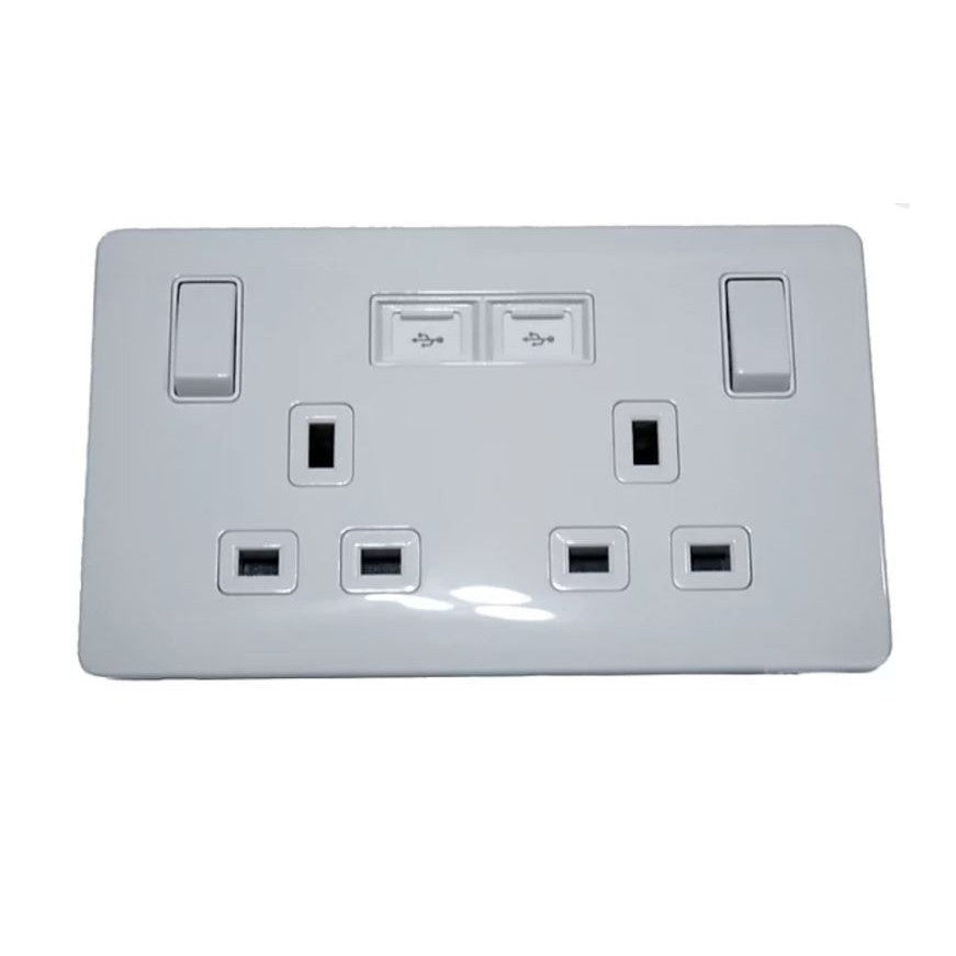 [SG Local Seller] FYM Wall Power Socket Outlet with USB Port Single Socket Double Socket UP2100WH UP3100WH