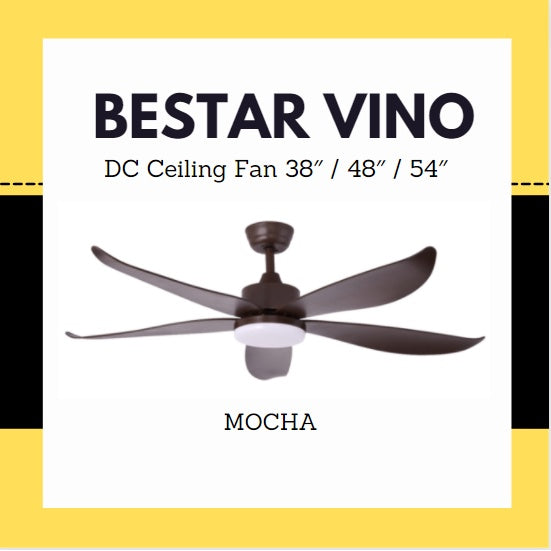 Bestar Vino 5blades DC Ceiling Fan 38inch 48inch 54inch 24W light