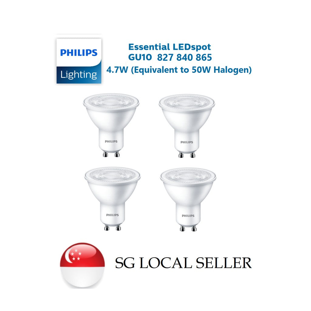 [Bundle Set] PHILIPS ESSENTIAL LEDspot GU10 4.7W 827 840 865