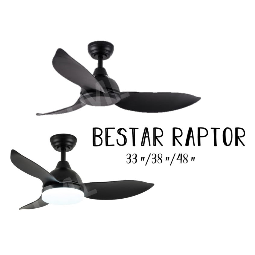 Bestar Raptor Ceiling Fan with 24W LED Light 33inch 38inch 48inch 33" 38" 48"