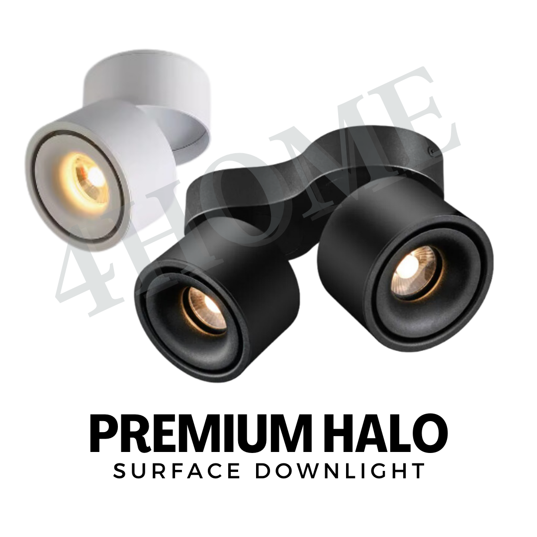 Premium White Black Single Head Double Head Halo Cylindrical Spotlight Surface Mounted Downlight