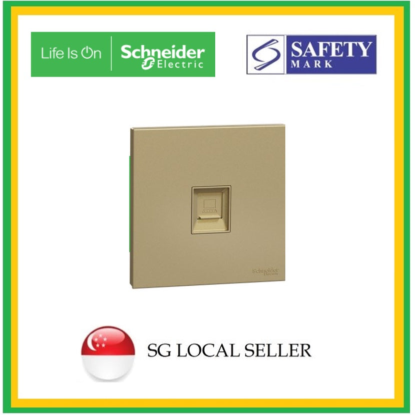 Schneider Avataron C RJ11 Telephone Socket (Wine Gold, Dark Grey, White) TML