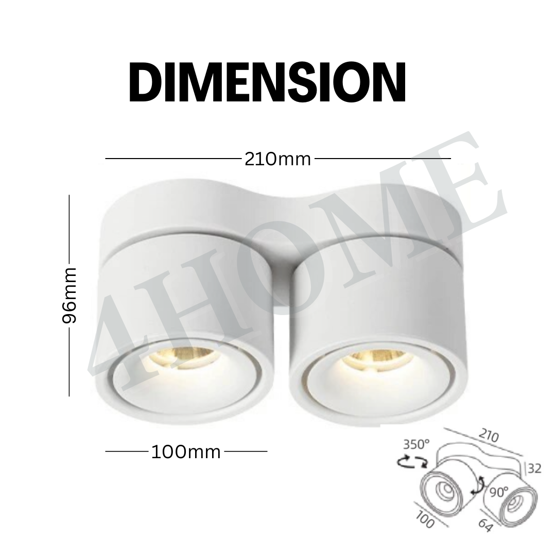 Premium White Black Single Head Double Head Halo Cylindrical Spotlight Surface Mounted Downlight