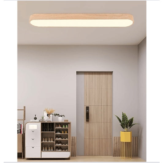 TML 48W Wood Design Rectangular LED Ceiling Light Nordic Minimal Ceiling Light - Daylight for Kitchen Living Room