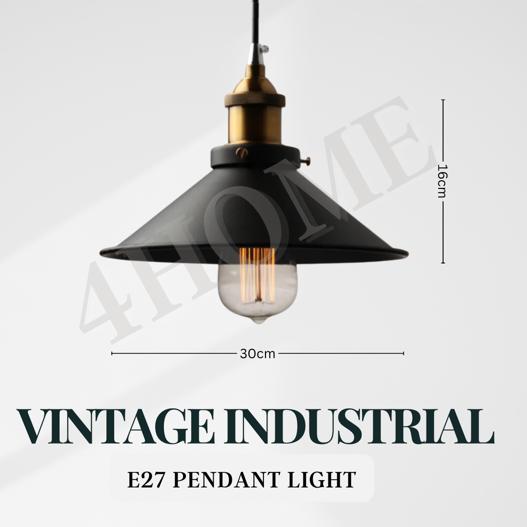 Premium Vintage Industrial Pendant Light E27 Edison Bulb Bedside Island Dining Cafe