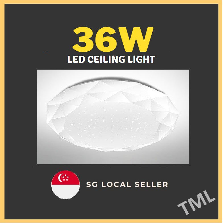 TML Minimal LED Ceiling Light Glittering Star Design 36W Tri-tone Daylight Warm White