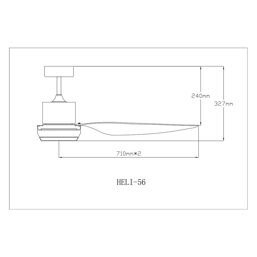 Fanco Heli Ceiling Fan with LED Light 56inch 66inch (Installation available)