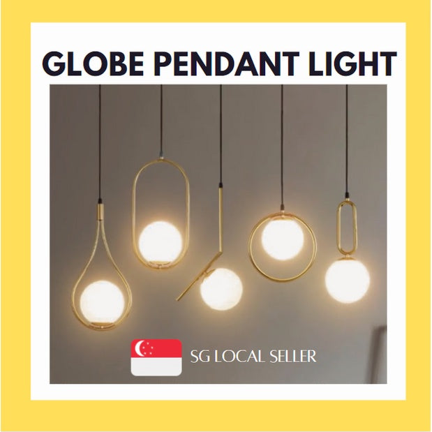 Premium Gold Minimalist Globe Pendant Light Bedside Dining Light