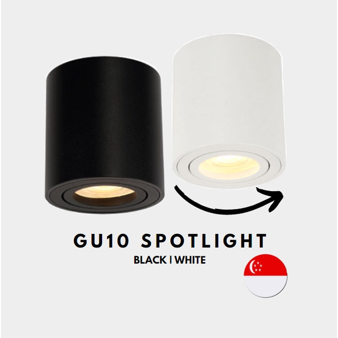 Premium LED GU10 Adjustable Spotlight Cylindrical Black White Replaceable GU10 Rotatable TML