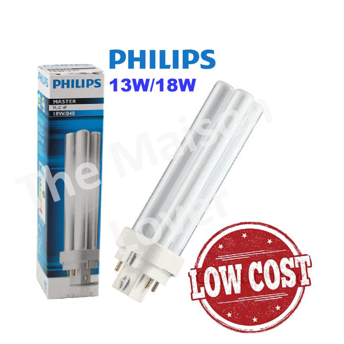 [Bundle of 4 / Bundle of 2] Philips Master PL-C / PLC 4 Pin 4P 13W 18W Light Tube 840 865