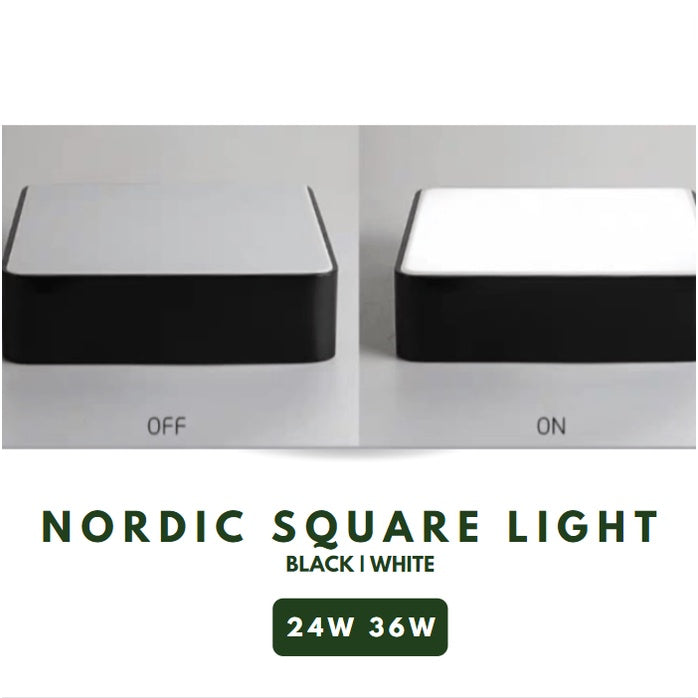 Nordic Square LED Ceiling Light 24W 36W TML