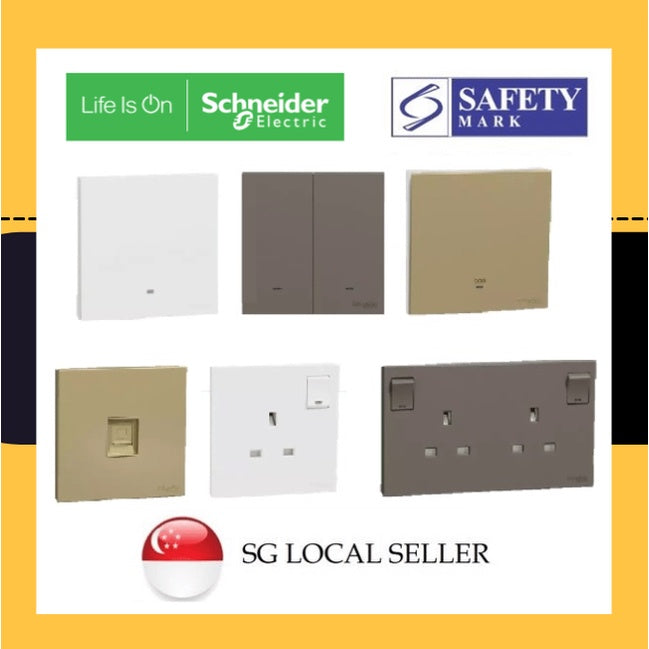 Schneider Avataron C Switch Socket Wine Gold Dark Grey White Landed Condo BTO HDB TML