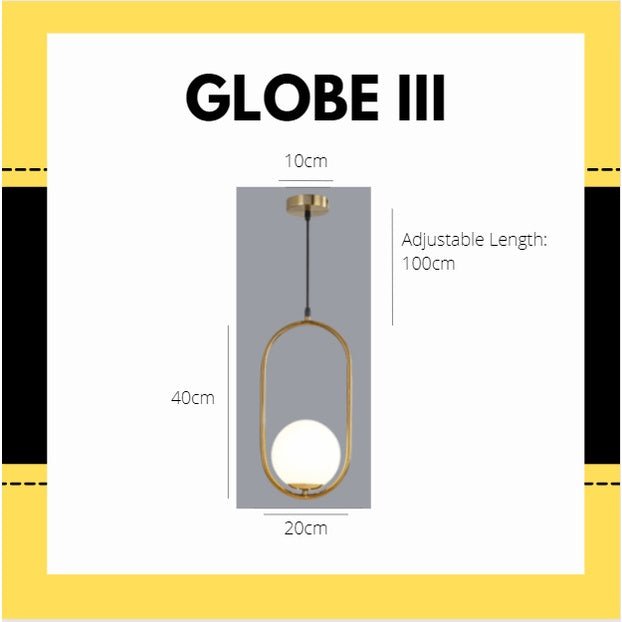 Premium Gold Minimalist Globe Pendant Light Bedside Dining Light