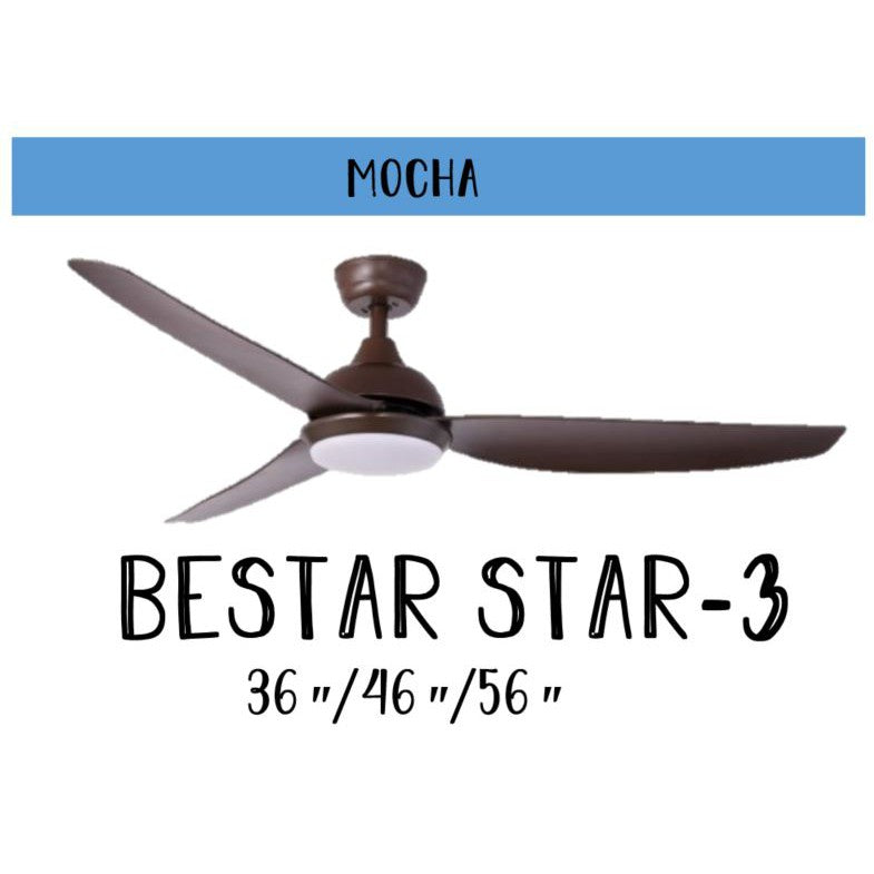 [Installation] Bestar Star-3 Ceiling Fan with 24W LED Light 36inch 46inch 56inch 36" 46" 56" STAR3