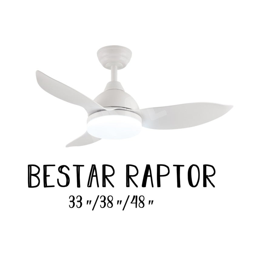 Bestar Raptor Ceiling Fan with 24W LED Light 33inch 38inch 48inch 33" 38" 48"