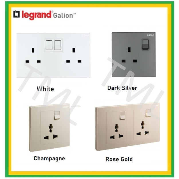 Legrand Galion Socket Champagne Rose Gold Dark Silver White