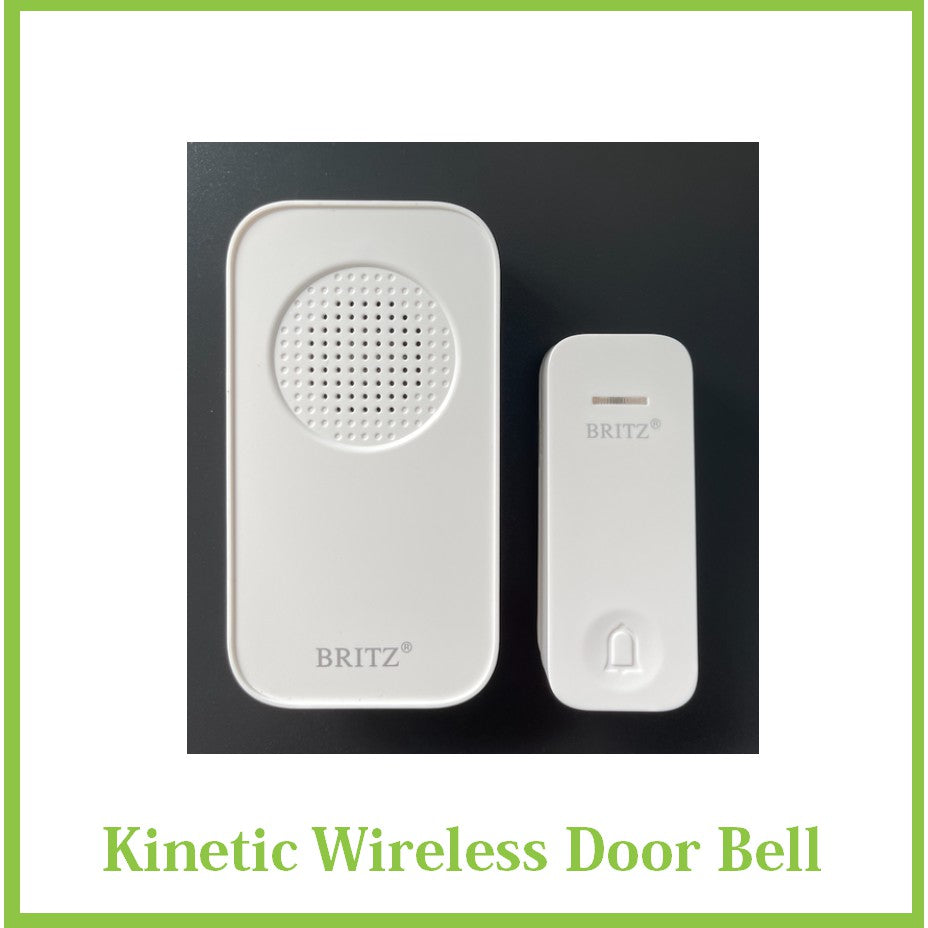 Britz Wireless Battery-Free Kinetic Doorbell Door Bell Chime Set