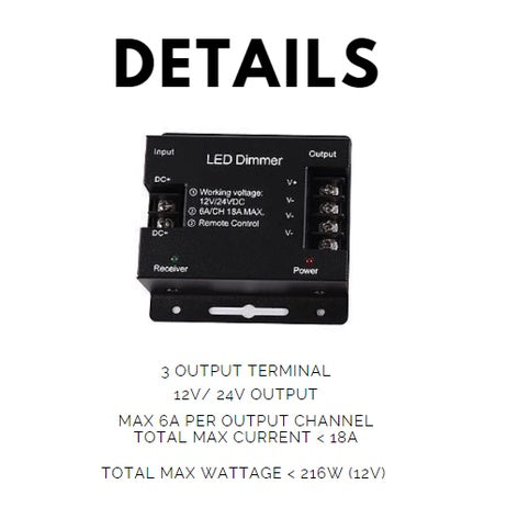 12V 24V LED Dimmable Dimmer Remote Control for strip light