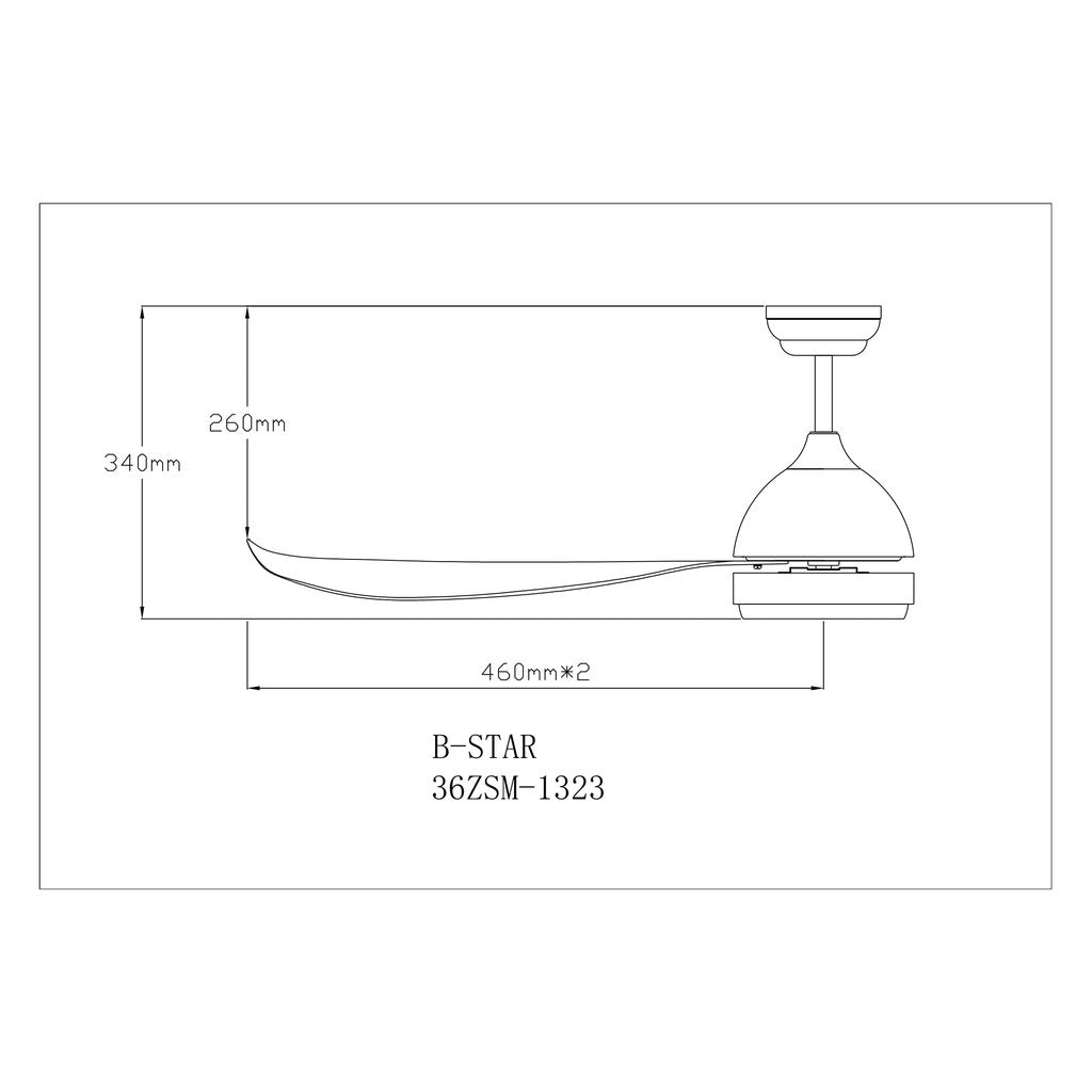 Fanco B-Star Ceiling Fan with 24W LED Light 36 / 46 / 52 inch BStar B Star with basic installation