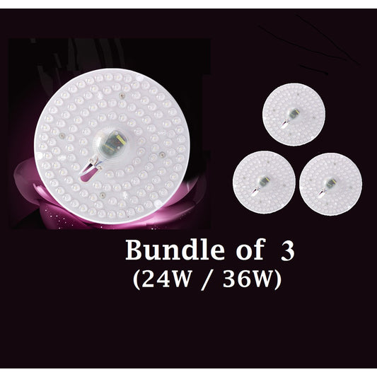 [Bundle of 3] LED Upgraded Ceiling Replacement Light Magnetic Light Plate Magnet 24W 36W TML