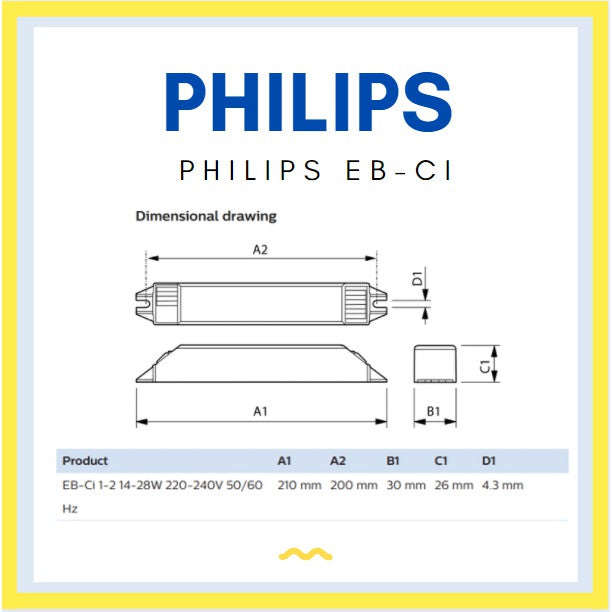 Philips Electronic Ballast EB-Ci 1-2 36W / 1-4 18W EB-Ci 1-2 14-28W for TL5 TLD