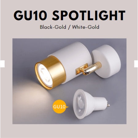 GU10 Spotlight Track light White Gold Black Gold with GU10 bulb TML