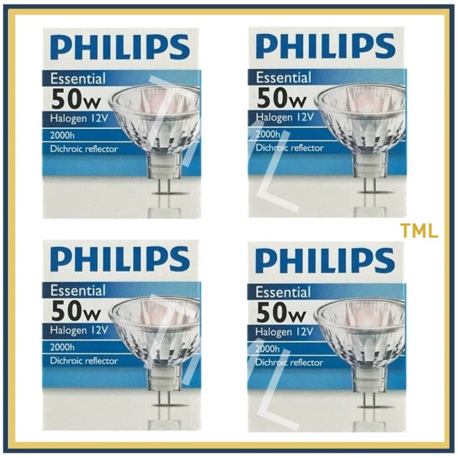 [Bundle 5/ Bundle 4] Philips Halogen Bulb 50W GU5.3 Essential MR16 12V TML