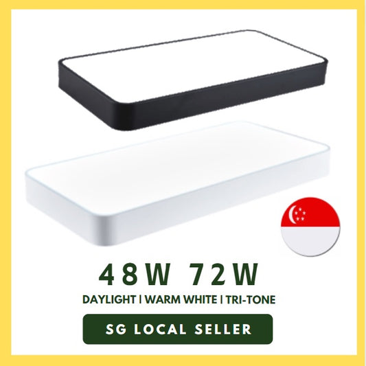 TML 48W 72W Black White Rectangular LED Ceiling Light Nordic Minimal Ceiling Light - Daylight for Kitchen Living Room