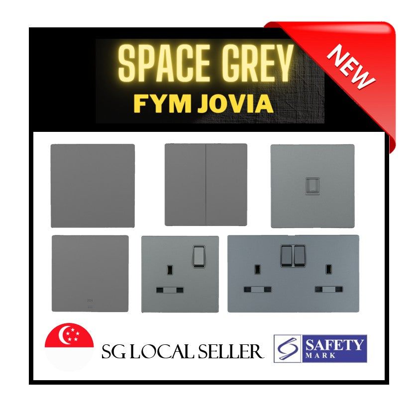 FYM Jovia White Grey Matt Black Frameless Switch Socket 1G 2G 3G 4G 1Way 2Way Single Double Door Bell 20A Heater TML