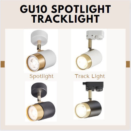 GU10 Spotlight Track light White Gold Black Gold with GU10 bulb TML