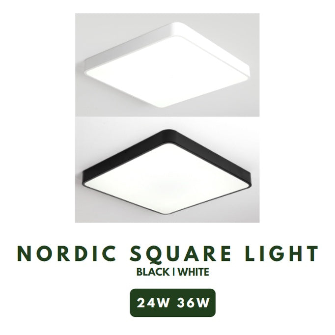 Nordic Square LED Ceiling Light 24W 36W TML