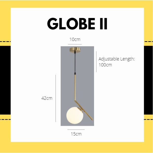 Premium Gold Minimalist Globe Pendant Light Bedside Dining Light