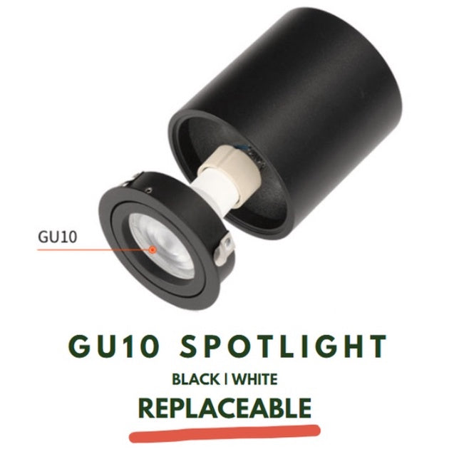 Premium LED GU10 Round Square Spotlight Cylindrical Black White Replaceable GU10 Rotatable TML