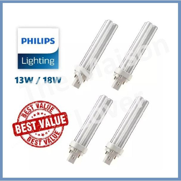 [Bundle 4 / Bundle 2] Philips Master PLC 2Pin 2P 2 Pin 13W 18W 827 840 865 PL-C