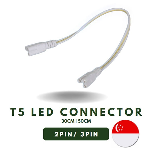 [SG Local Seller] T5 2 Pin 3 Pin 30cm 50cm  LED Connector Cable Wire Extension 3Pin 1ft