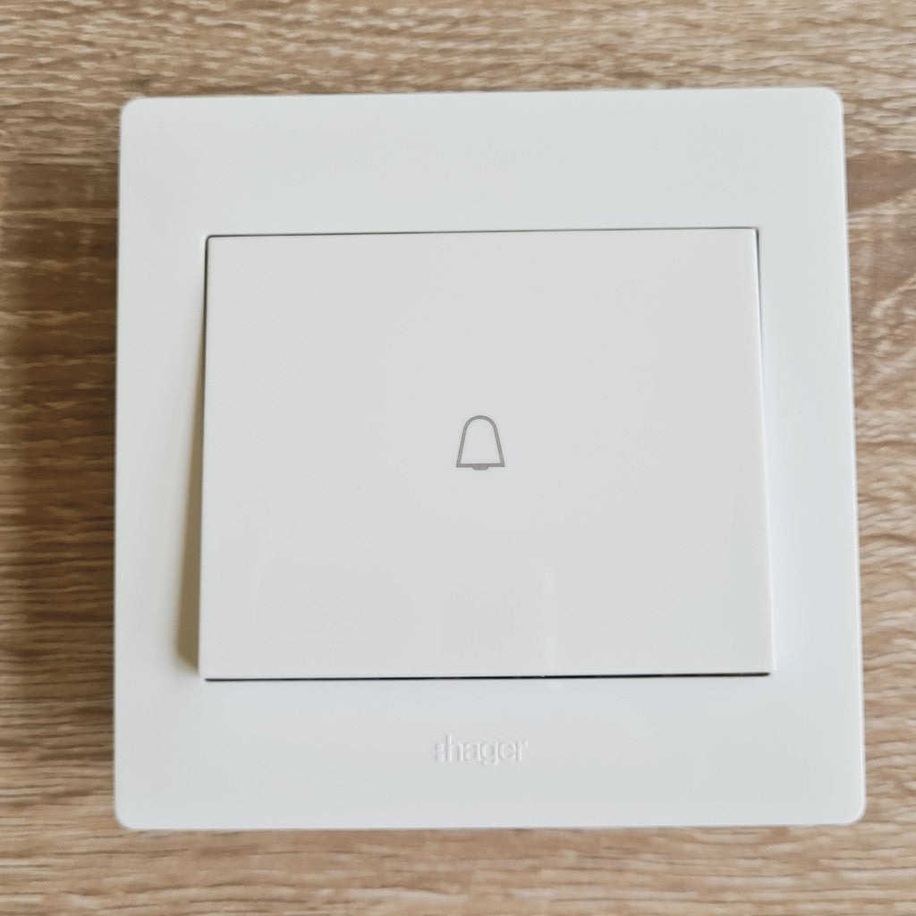 Hager Door Bell Switch White with Bell Logo