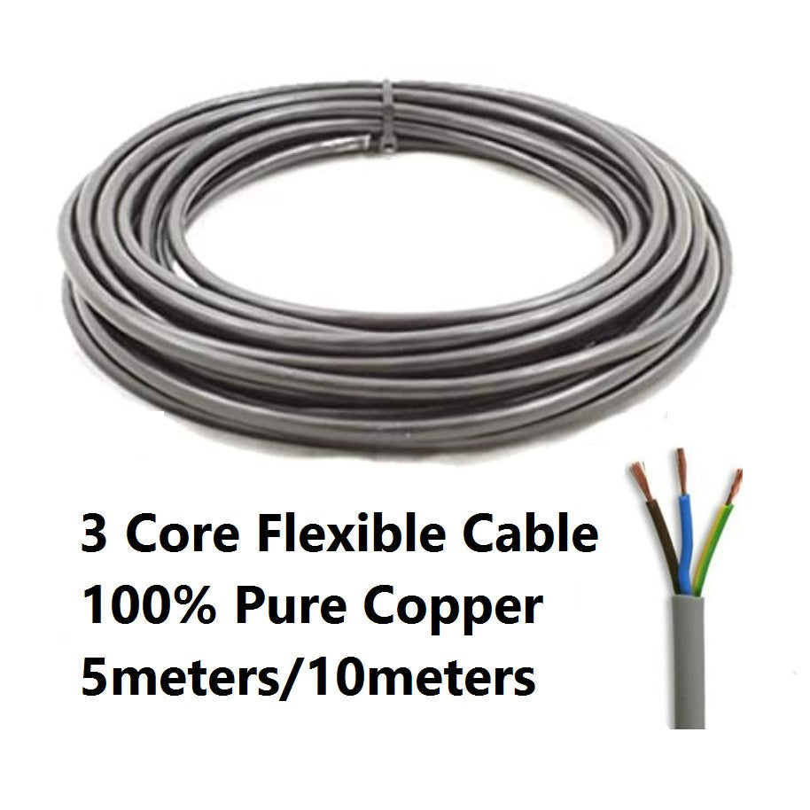 3 Core x 70/0076 x40/0076 PVC Electrical Cable Flexible Wire - 5meters 10 meters 3Cx40