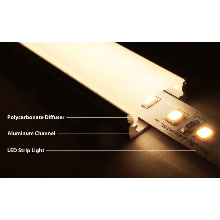 LED Strip Light Diffuser Channel 1meter Surface Mount Recessed Type