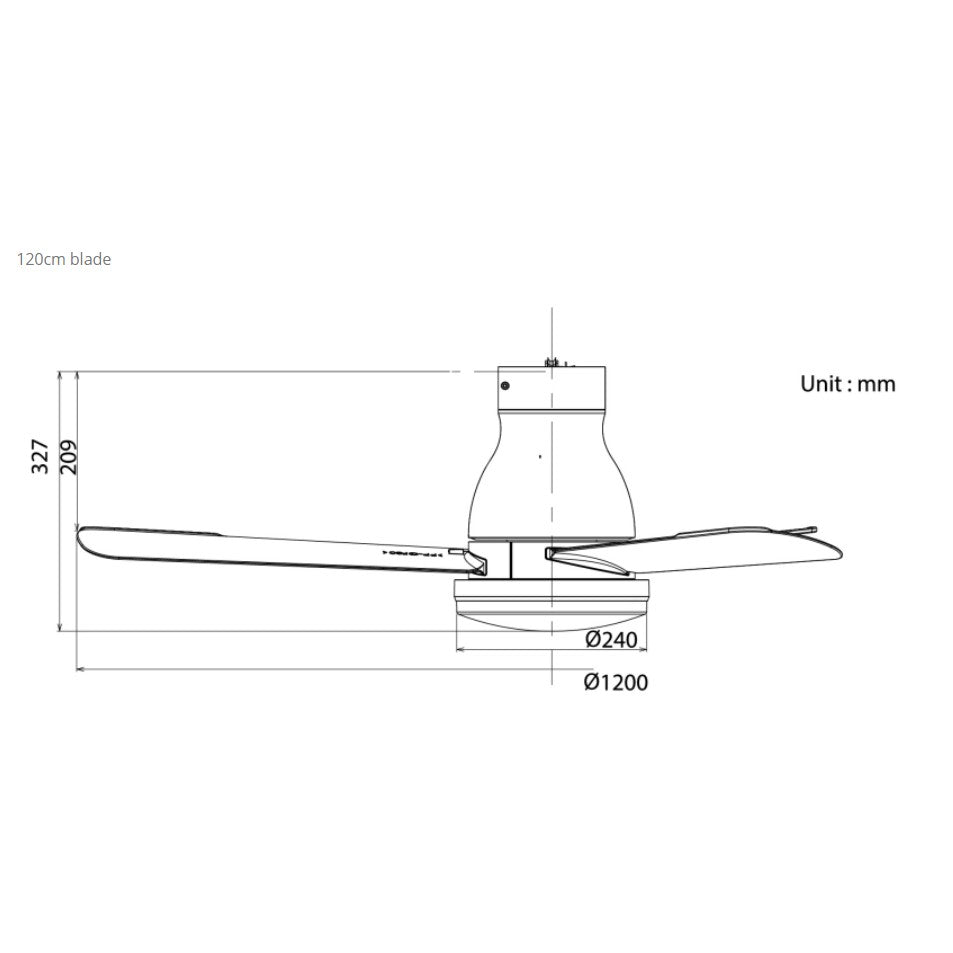 KDK U48FP LED Light DC Ceiling Fan  (White/Black)