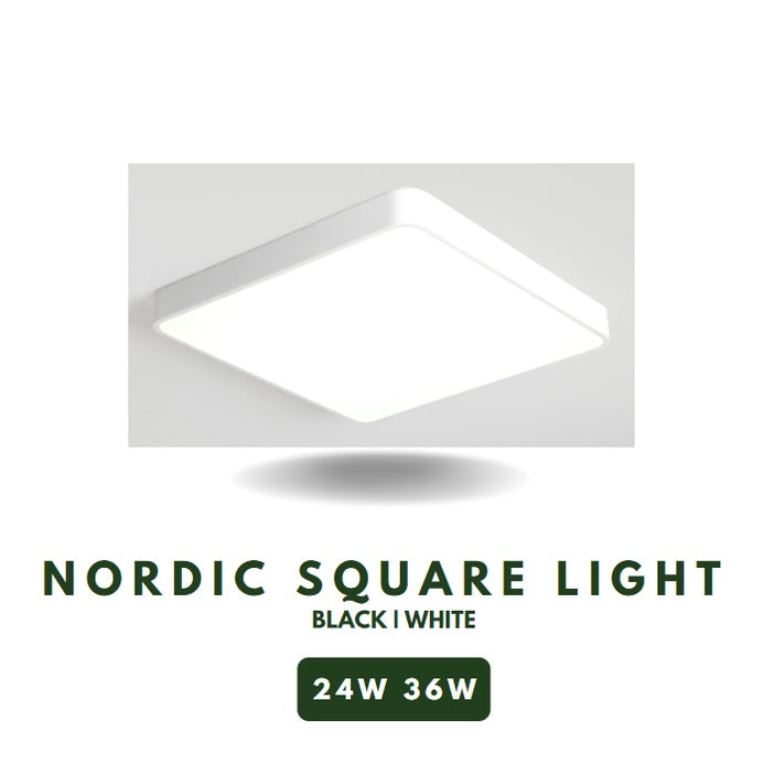 Nordic Square LED Ceiling Light 24W 36W TML