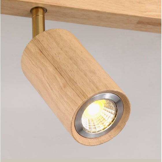 Nordic Real Wood LED Track Light 3 head Spotlight Tri-tone 21W Japanese Style TML