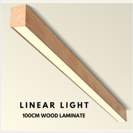 Premium Linear Wood Laminate Surface Ceiling Light Long TML