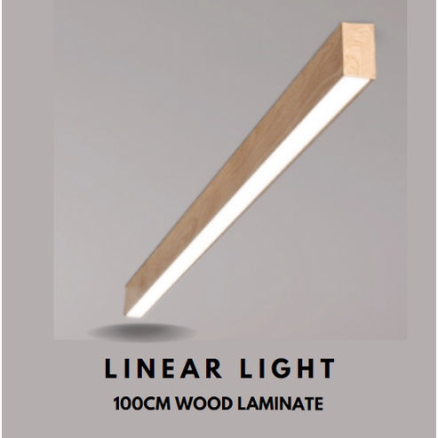 Premium Linear Wood Laminate Surface Ceiling Light Long TML