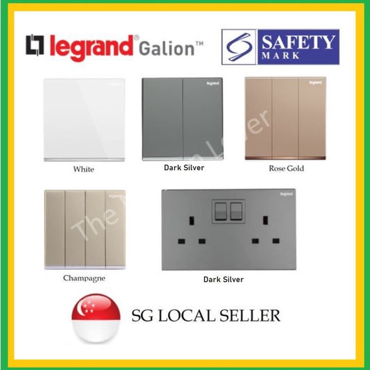 Legrand Galion Switch Socket White Dark Silver Rose Gold Champagne Designer Light Switch Landed Condo BTO HDB