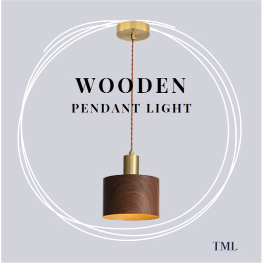 Premium Wooden Print Japanese Design E27 Pendant Light TML