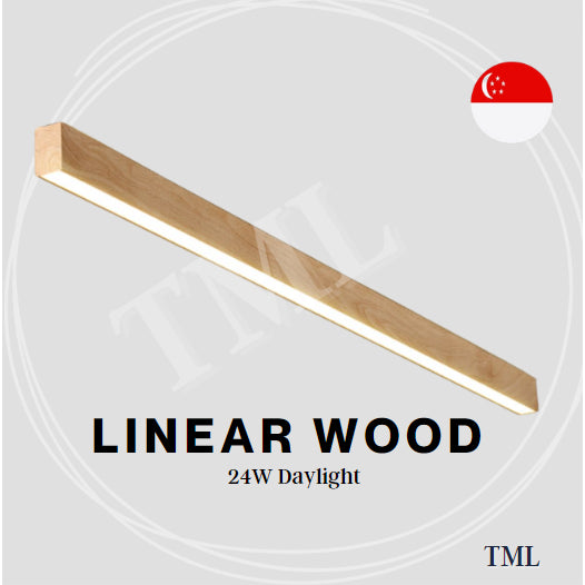 Premium Linear Wood Laminate Surface Ceiling Light Long TML