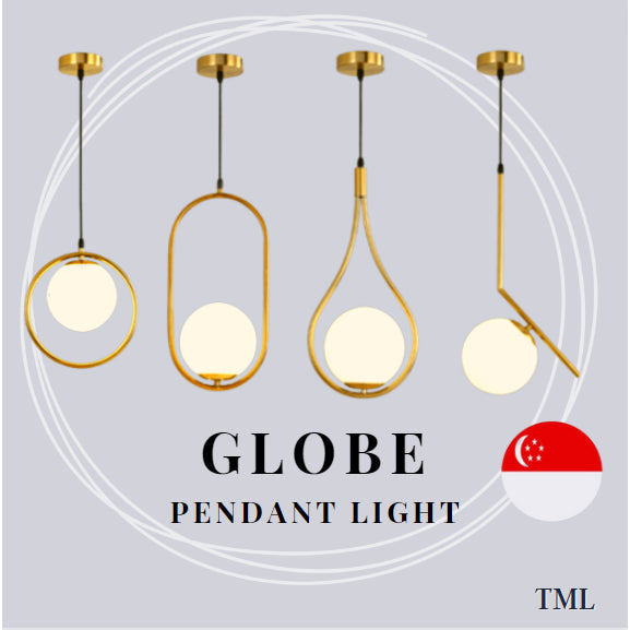 Premium Gold Minimalist Globe Pendant Light Bedside Dining Light