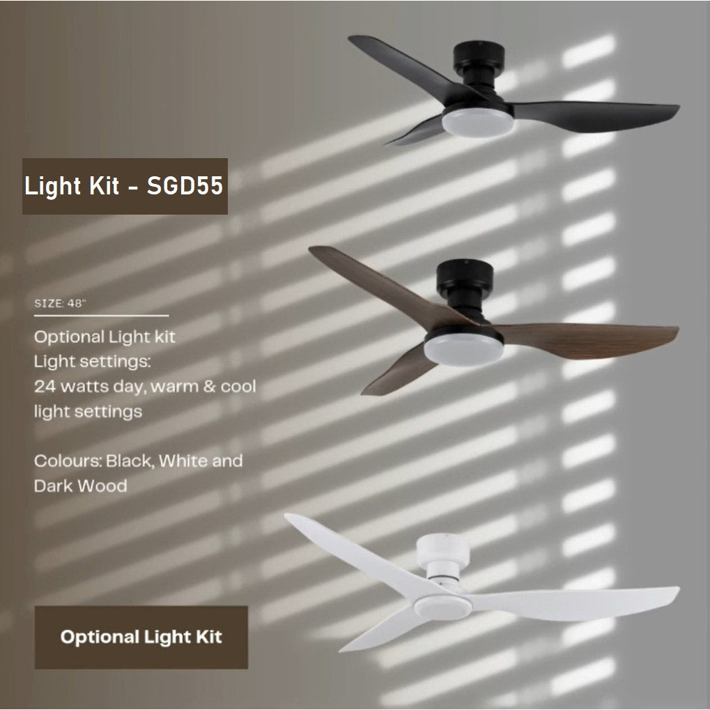 Fanco Hugger Ceiling Fan 48" Low Ceiling 188 mm Short Fan Height for BTO Condo TML